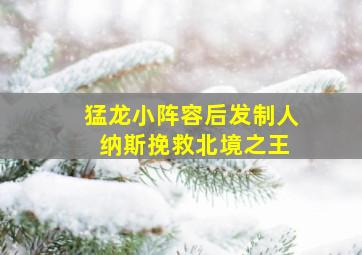 猛龙小阵容后发制人 纳斯挽救北境之王